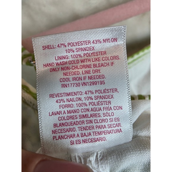 Xhilaration Lime Green White Textured Stripe Bikini Set Top S Bottom M - Picture 11 of 12